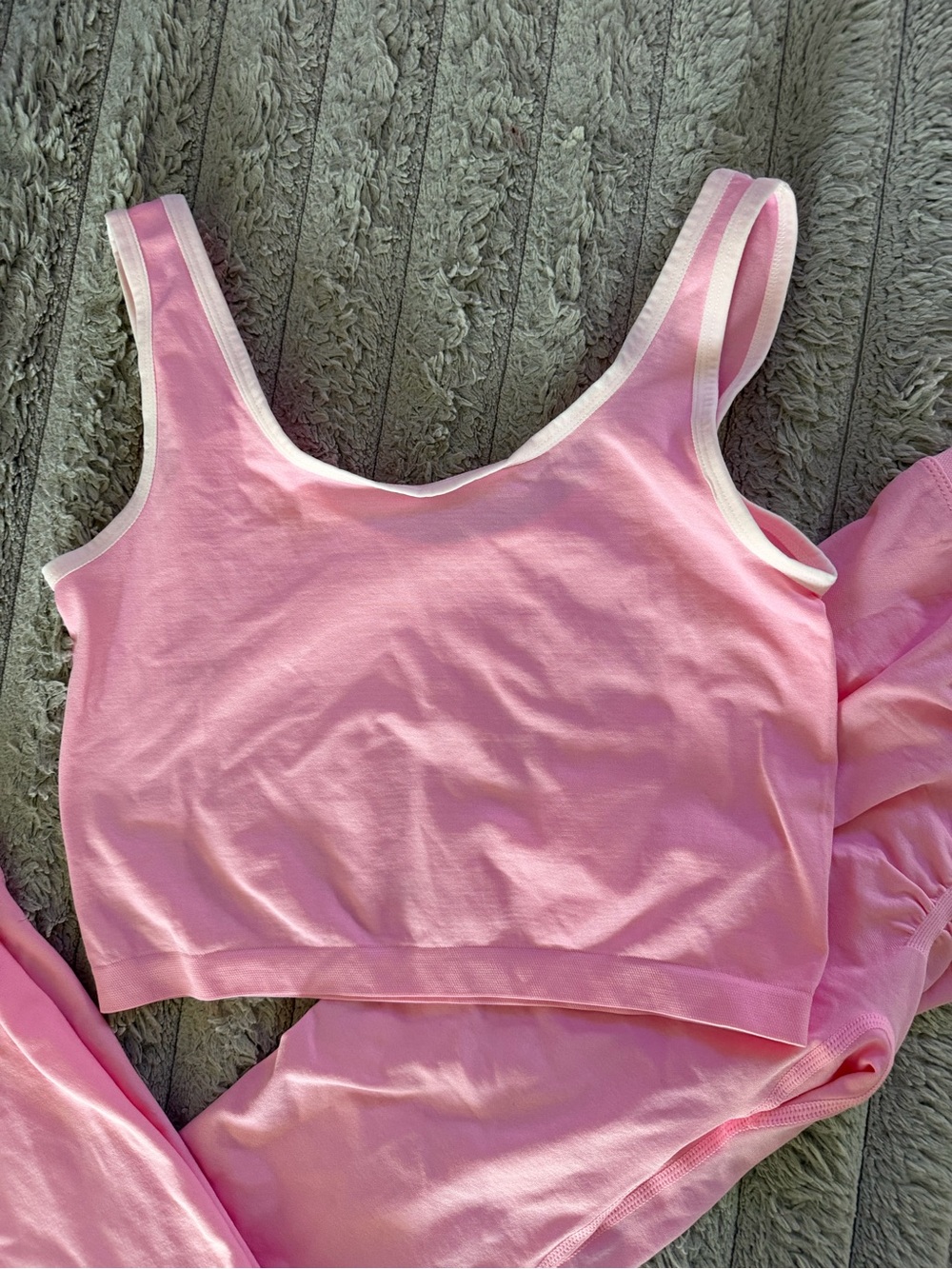 Pink Women's Ribbed Tank & Legging Set - Picture 2 of 8
